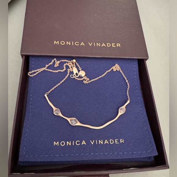 NIB Monica Vinader Rose Gold Siren Cluster Necklace